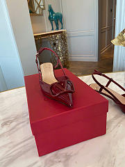 Kitlife Valentino VLogo Signature Burgundy Patent Leather Slingback Pump 40mm - 3