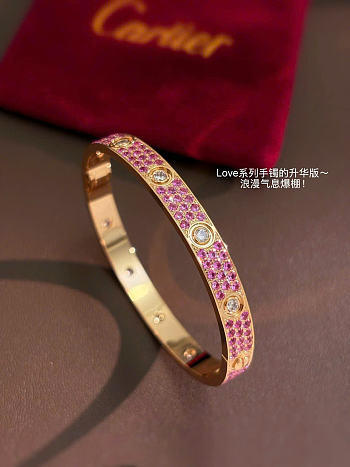 Kitlife Cartier Rose Dold, Diamond And Sapphire Classic Love Bracelet