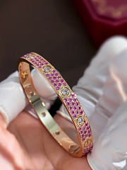 Kitlife Cartier Rose Dold, Diamond And Sapphire Classic Love Bracelet - 5