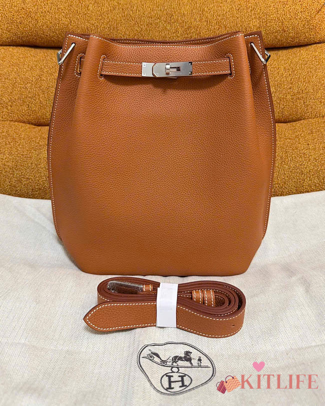 Kitlife Hermes Togo So Kelly Bag Brown 22cm  - 1