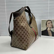 Kitlife Gucci Giglio Large Tote Bag Sand and Dark Brown Varnished GG Fabric 853971 60x47x16cm  - 6