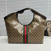 Kitlife Gucci Giglio Large Tote Bag Sand and Dark Brown Varnished GG Fabric 853971 60x47x16cm  - 3