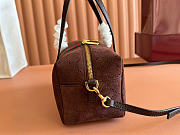 Kitlife Gucci Small Boston Bag With Web Dark Brown Soft, Perforated GG Suede A0070T 20x11x10cm - 6