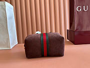 Kitlife Gucci Small Boston Bag With Web Dark Brown Soft, Perforated GG Suede A0070T 20x11x10cm - 5