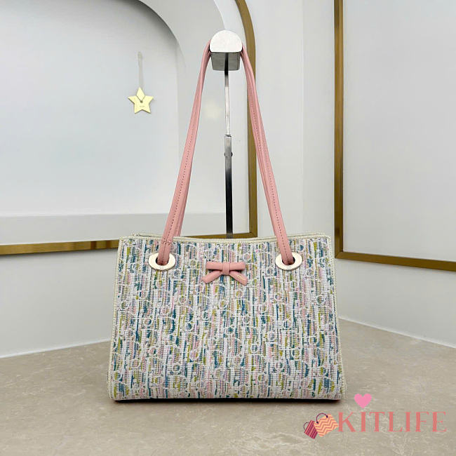 Kitlife Dior Small Shopping Bag Multicolor Dior Oblique Pastel Jacquard M1410 27x19x13.5cm  - 1