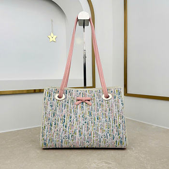 Kitlife Dior Small Shopping Bag Multicolor Dior Oblique Pastel Jacquard M1410 27x19x13.5cm 