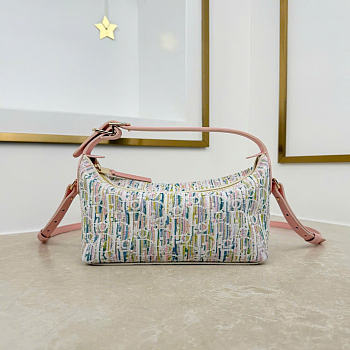 Kitlife Dior DiorTravel Nomad Pouch Multicolor Dior Oblique Pastel Jacquard 22x13x9.5cm 