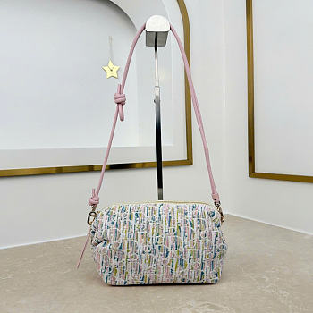 Kitlife Dior Bow Pouch Multicolor Dior Oblique Pastel Jacquard 20x11x8cm