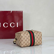Kitlife Gucci Mini Boston Bag With Web Beige & Dark Brown GG Coated Canvas 876057 19x11x10cm - 5