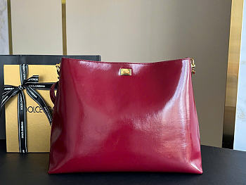 Kitlife Dolce & Gabbana Large Vittoria Calfskin Shoulder Bag Burgundy 6425 40x15x30cm 