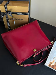 Kitlife Dolce & Gabbana Large Vittoria Calfskin Shoulder Bag Burgundy 6425 40x15x30cm  - 6