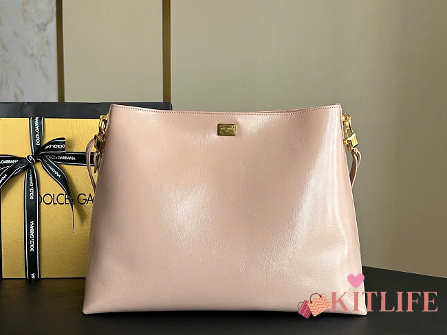 Kitlife Dolce & Gabbana Large Vittoria Calfskin Shoulder Bag Beige 6425 40x15x30cm - 1
