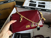 Kitlife Dolce & Gabbana Mini Vittoria Handbag Burgundy With Charms 12x19.5x8.5cm  - 6