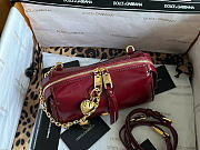 Kitlife Dolce & Gabbana Mini Vittoria Handbag Burgundy With Charms 12x19.5x8.5cm  - 2