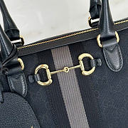 Kitlife Gucci Borsetto Medium Boston Bag Grey And Black GG Canvas 866732 28x15x10cm  - 2
