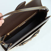 Kitlife Gucci Horsebit Ristretto Medium Shoulder Bag Beige & Dark brown GG Canvas A0020Y 26x4.5x14.5cm - 3