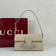 Kitlife Gucci Horsebit Ristretto Medium Shoulder Bag Beige Leather A0020Y 26x4.5x14.5cm  - 1