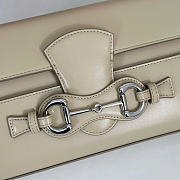 Kitlife Gucci Horsebit Ristretto Medium Shoulder Bag Beige Leather A0020Y 26x4.5x14.5cm  - 2