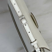 Kitlife Gucci Horsebit Ristretto Medium Shoulder Bag White Leather A0020Y 26x4.5x14.5cm - 4