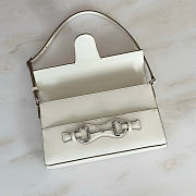 Kitlife Gucci Horsebit Ristretto Medium Shoulder Bag White Leather A0020Y 26x4.5x14.5cm - 3