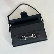 Kitlife Gucci Horsebit Ristretto Medium Shoulder Bag Black Leather A0020Y 26x4.5x14.5cm  - 6