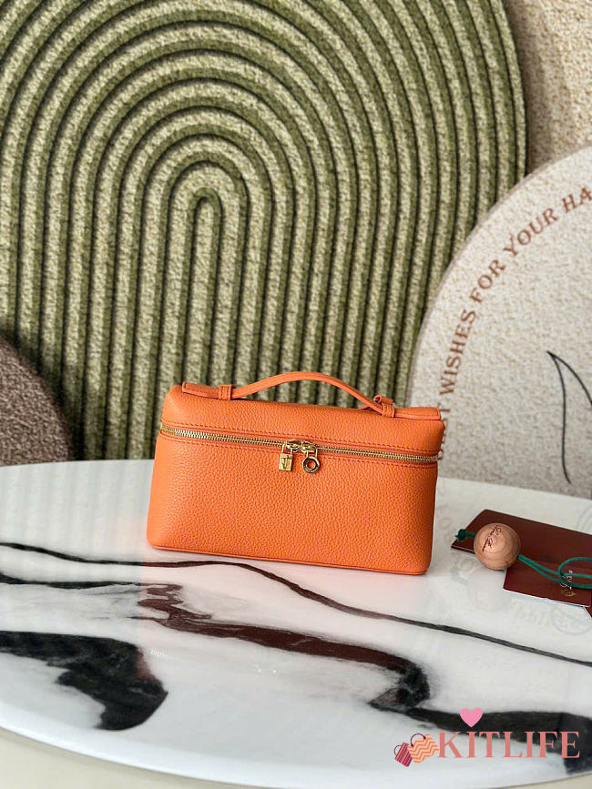 Kitlife Loro Piana Crossbody Bag Orange 19x7x12cm  - 1