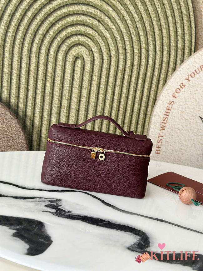 Kitlife Loro Piana Crossbody Bag Burgundy 19x7x12cm  - 1