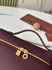 Kitlife Loro Piana Crossbody Bag Burgundy 19x7x12cm  - 4