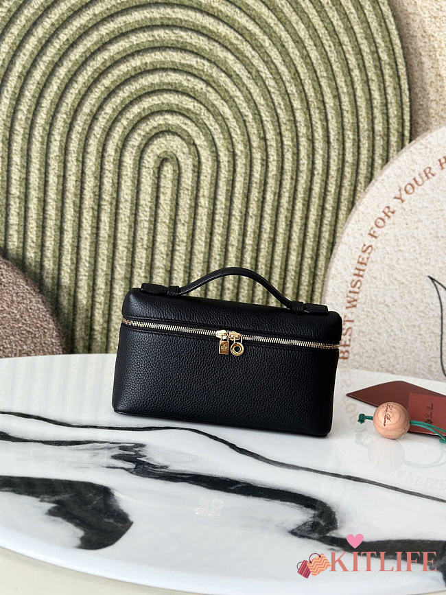 Kitlife Loro Piana Crossbody Bag Black 19x7x12cm - 1