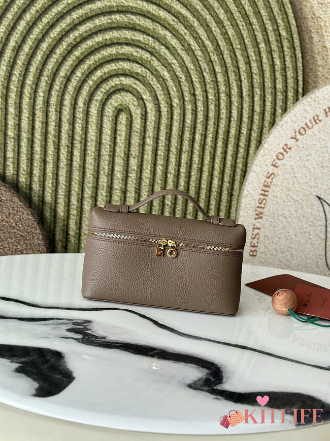 Kitlife Loro Piana Crossbody Bag Gray 19x7x12cm - 1