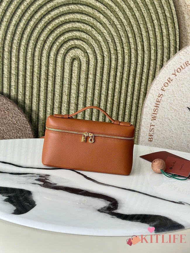 Kitlife Loro Piana Crossbody Bag Brown 19x7x12cm  - 1