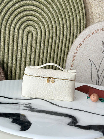 Kitlife Loro Piana Crossbody Bag White 19x7x12cm 