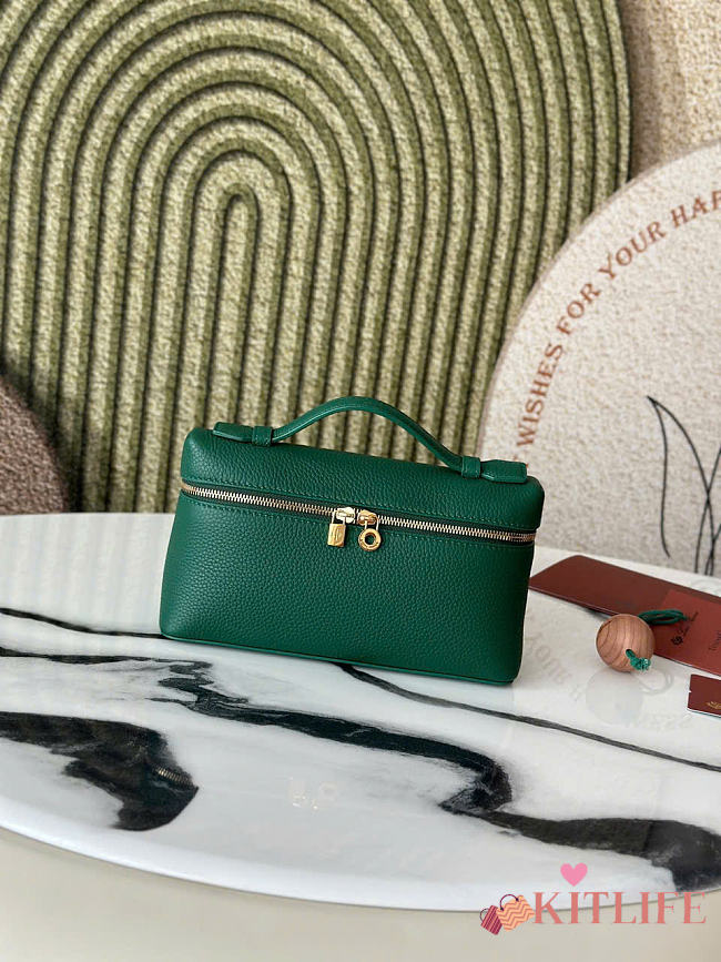 Kitlife Loro Piana Crossbody Bag Green 19x7x12cm - 1