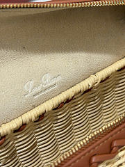 Kitlife Loro Piana Extra Pocket L19 East-West Wicker Bag Brown 19x11x7cm - 2