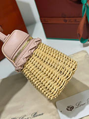 Kitlife Loro Piana Extra Pocket L19 East-West Wicker Bag Light Pink 19x11x7cm  - 4