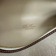 Kitlife Loro Piana Extra Pocket L19 Bag Natural Linen and Brown Leather 11x19x6.5cm - 5