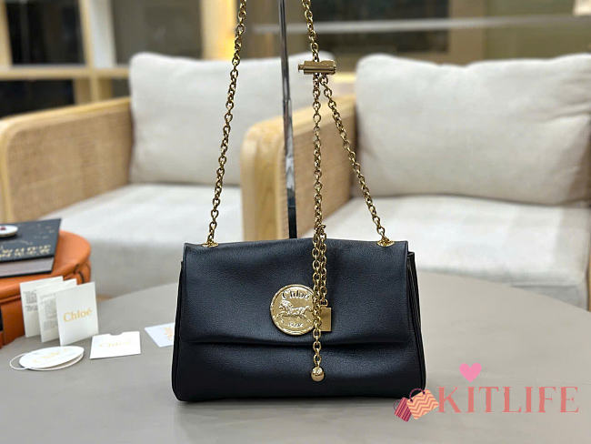 Kitlife Chloe Heritage Shoulder Bag In Black Leather 26x15x5cm - 1
