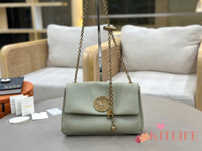 Kitlife Chloe Heritage Shoulder Bag In Light Green Leather 26x15x5cm  - 1