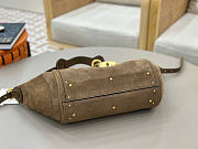 Kitlife Chloe Paddington Crossbody Bag In Taupe Suede Leather 29x18x18.5cm - 6