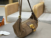 Kitlife Chloe Paddington Crossbody Bag In Taupe Suede Leather 29x18x18.5cm - 5
