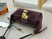 Kitlife Chloe Paddington Crossbody Bag In Dark Brown Suede Leather 29x18x18.5cm  - 6