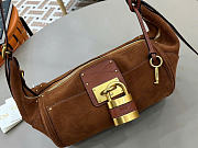 Kitlife Chloe Paddington Crossbody Bag In Brown Suede Leather 29x18x18.5cm  - 5