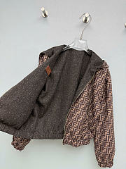 Kitlife Fendi Reversible Hooded Cropped Jacket Brown - 4
