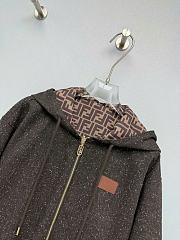 Kitlife Fendi Reversible Hooded Cropped Jacket Brown - 3