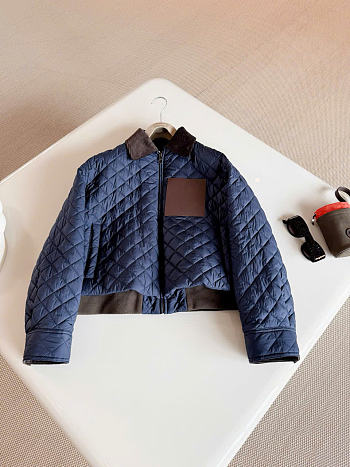 Kitlife Loewe Short Jacket In Dark Navy Technical Fabric