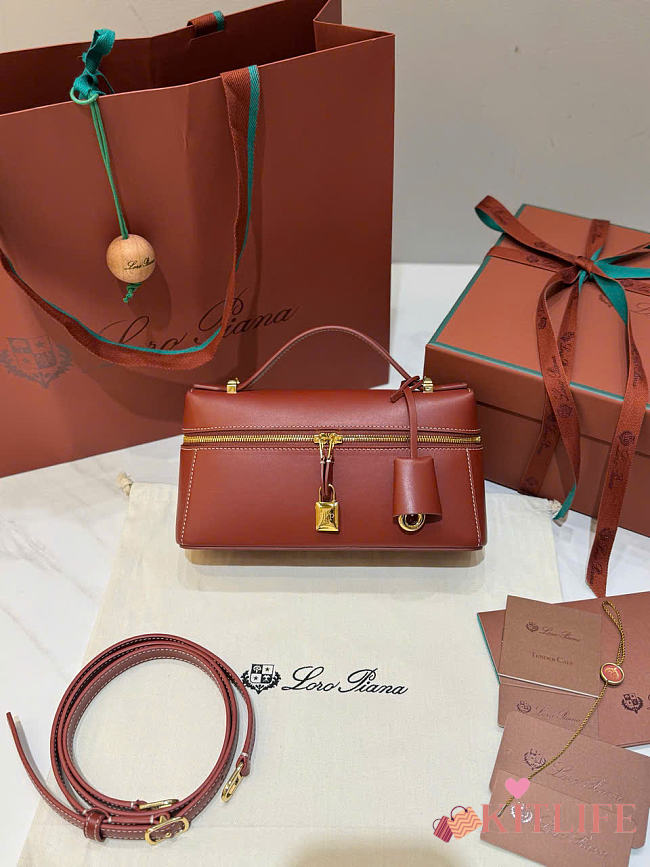 Kitlife Loro Piana Crossbody Bag Brown 23x12x5cm - 1