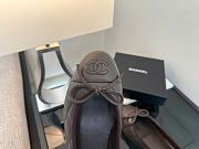 Kitlife Chanel Dark Brown Quilted Leather CC Logo Classic Cap Toe Ballet Flat Shoes  - 5