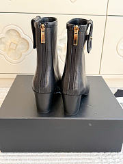 Kitlife Chanel Pocket Square-Toe Block-Heel Color-Block Ankle Boots Dark Brown - 6