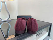 Kitlife Chanel Quilted Leather CC Logo Classic Cap Toe Ballet Flat Shoes Burgundy Suede & Patent Leather - 3