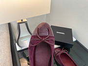Kitlife Chanel Quilted Leather CC Logo Classic Cap Toe Ballet Flat Shoes Burgundy Suede & Patent Leather - 4